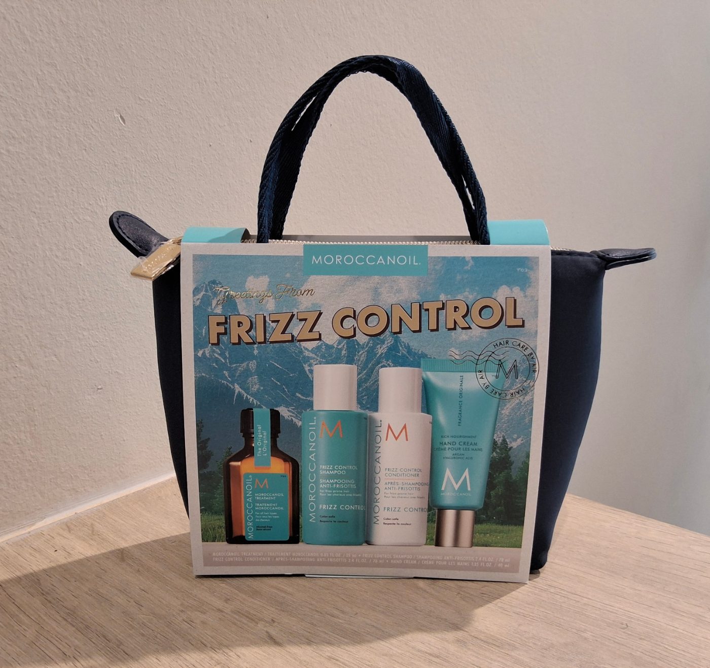 Mini kit cartera azul frizz control