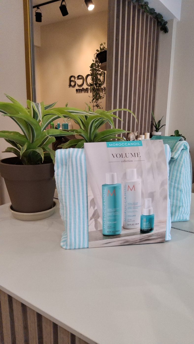 Kit volumen porta rayado celeste